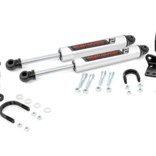 Podwójny stabilizator kierownicy Rough Country V2 Jeep Wrangler JK / Wrangler Unlimited (2007–2018) | 2–8” Lift