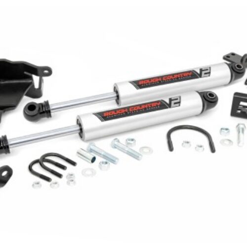 Podwójny stabilizator kierownicy Rough Country V2 Jeep Gladiator JT / Wrangler JL (2018–2025) | 2,5–8” Lift